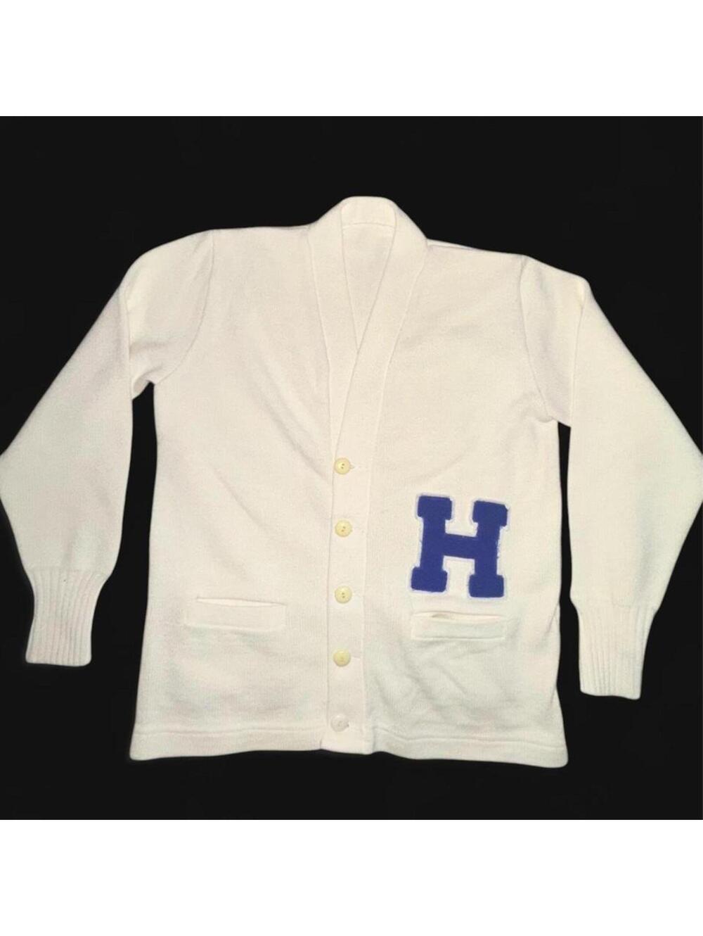 Vintage 1950s–1960s Letterman Cardigan Sweater – Blue H Patch